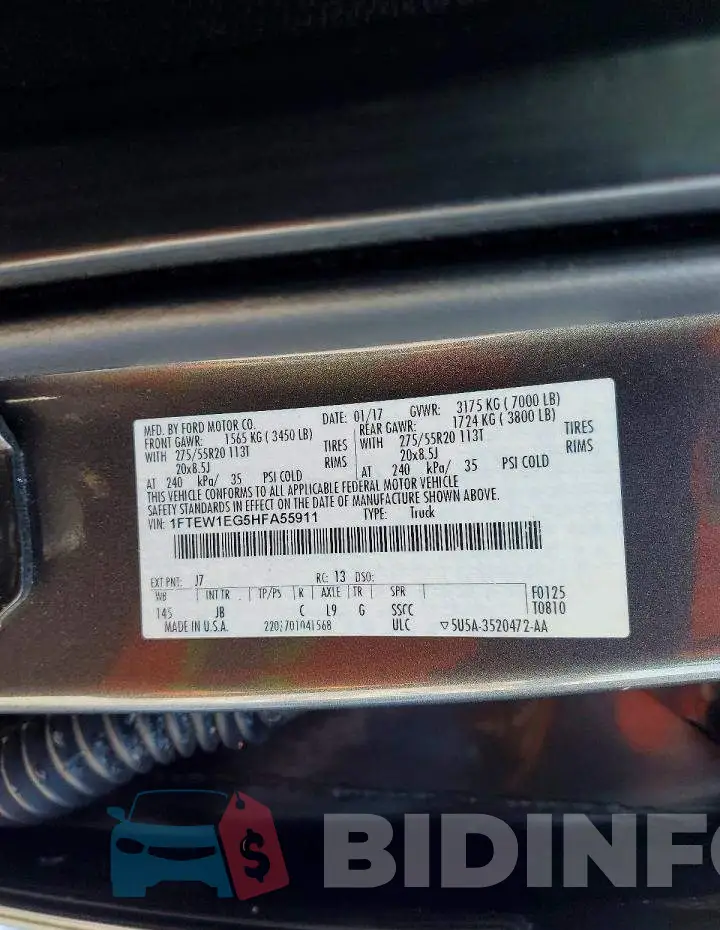 1FTEW1EG5HFA55911 Photo# 12