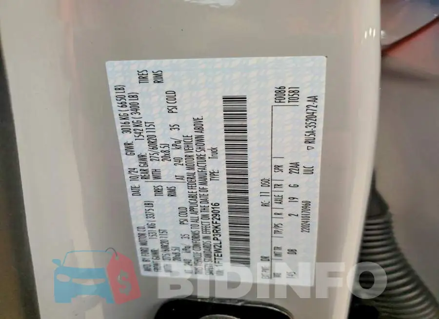 1FTEW2LP3RKF29016 Photo# 12