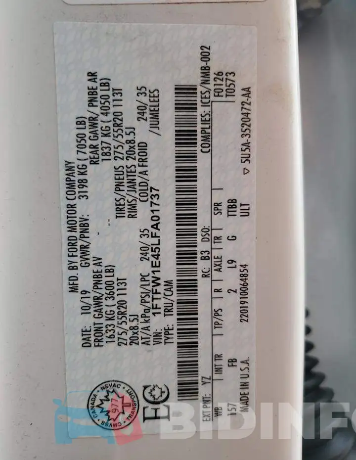 1FTFW1E45LFA01737 Photo# 12