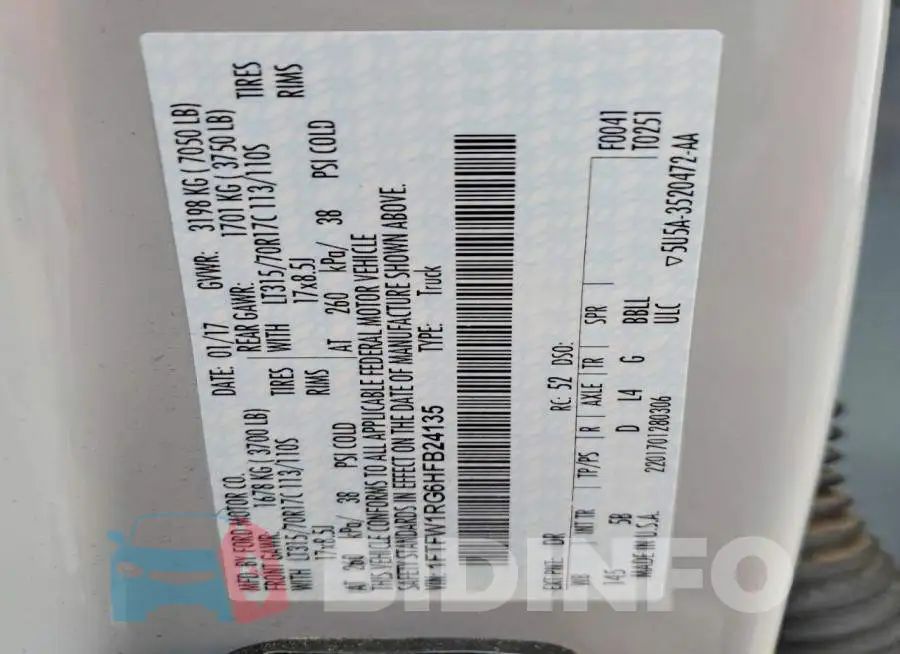1FTFW1RG6HFB24135 Photo# 12