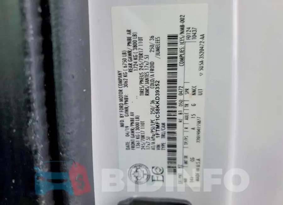 1FTMF1C58KKD39352 Photo# 12