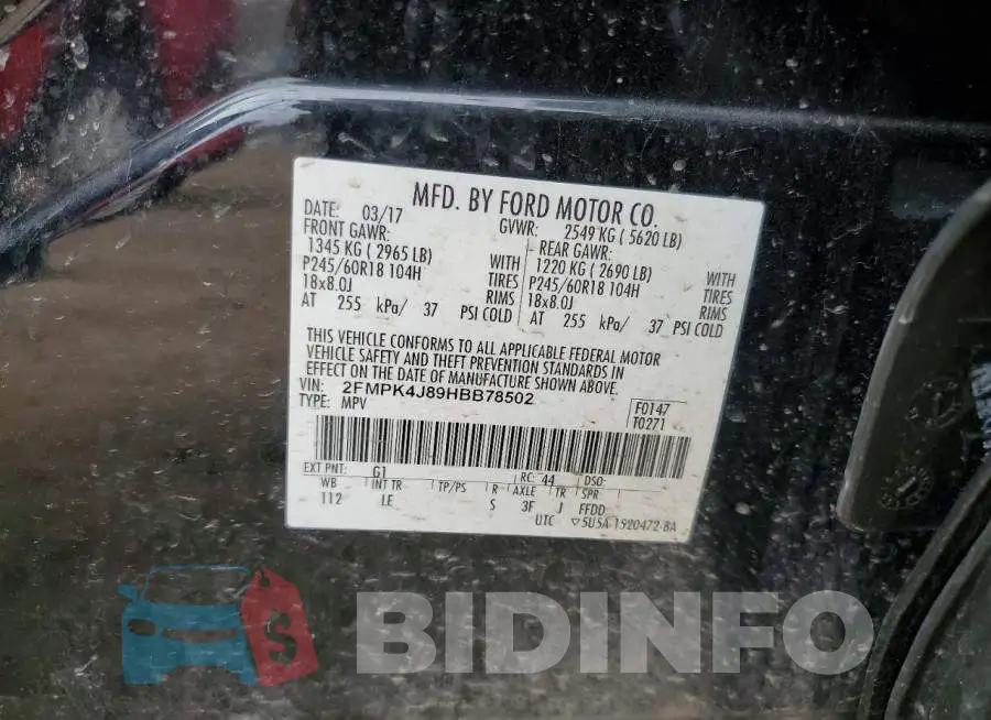 2FMPK4J89HBB78502 Photo# 13
