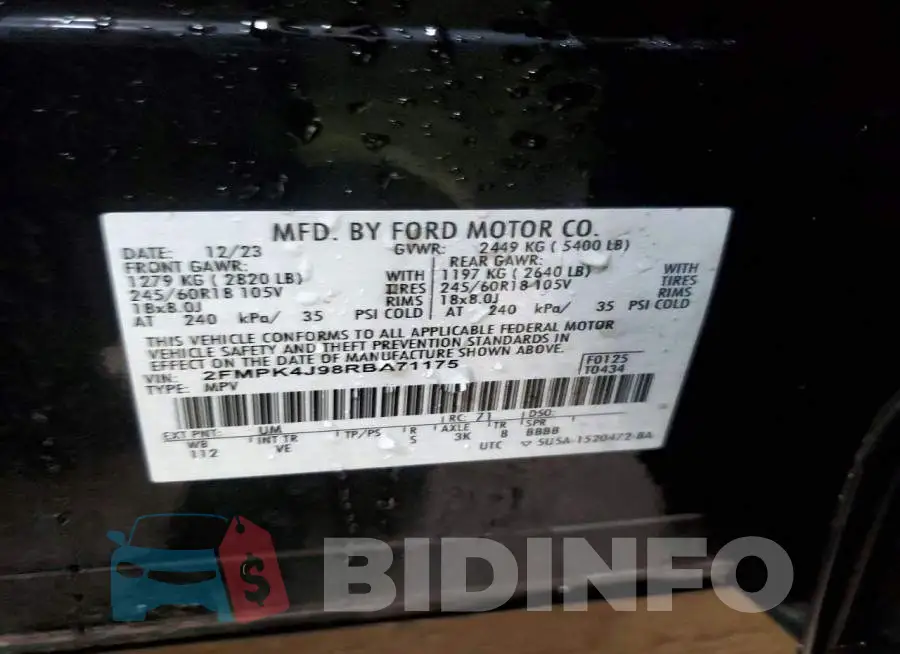 2FMPK4J98RBA71175 Photo# 13