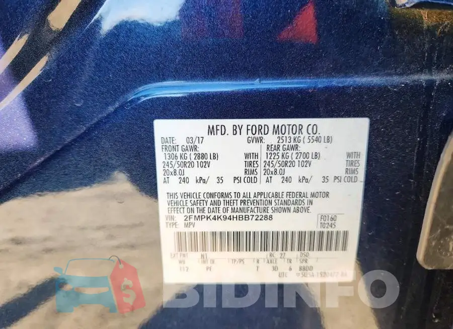 2FMPK4K94HBB72288 Photo# 13