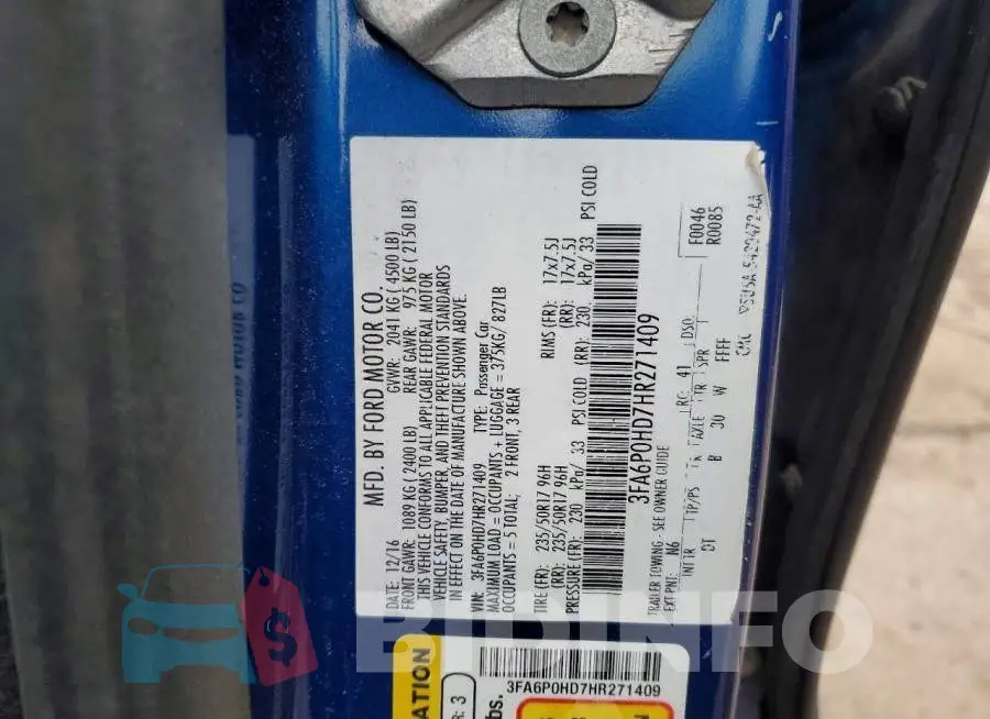3FA6P0HD7HR271409 Photo# 12