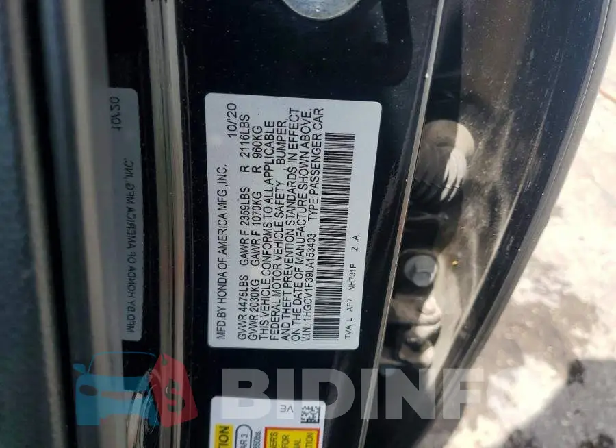 1HGCV1F39LA153403 Photo# 12