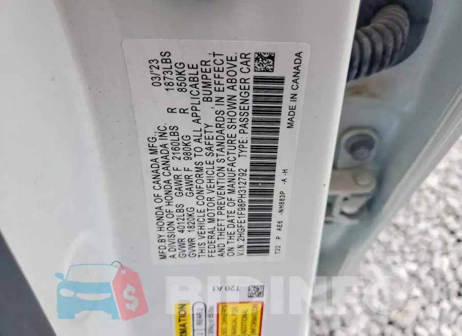 2HGFE1F98PH312792 Photo# 12