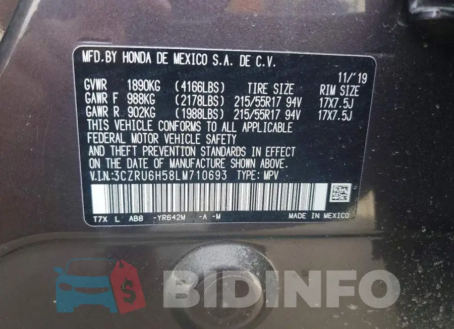 3CZRU6H58LM710693 Photo# 12