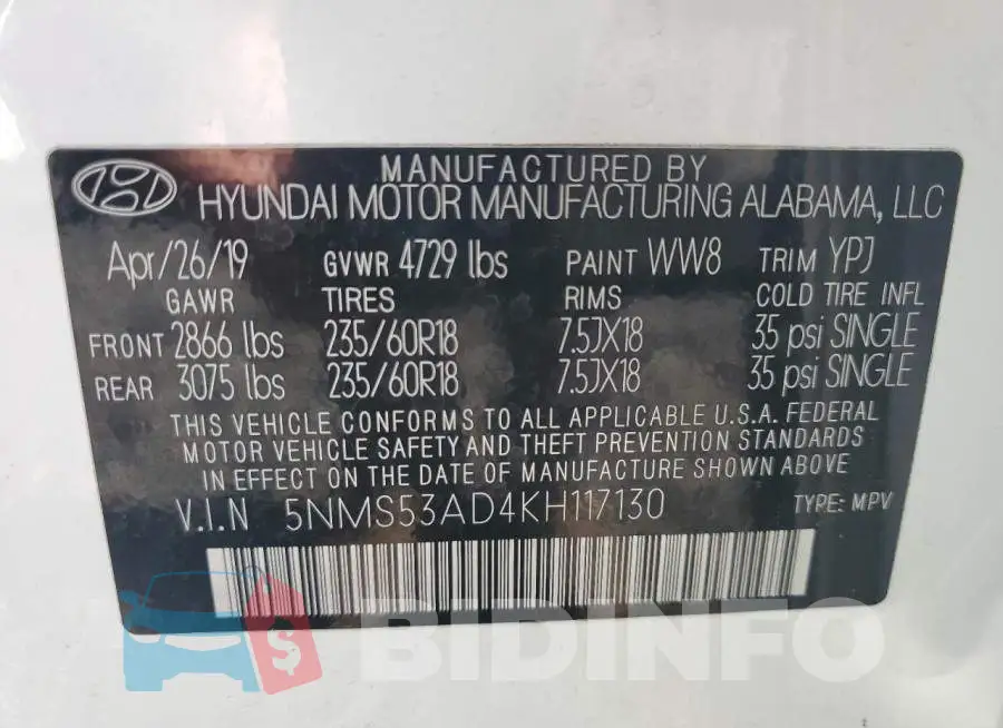 5NMS53AD4KH117130 Photo# 13