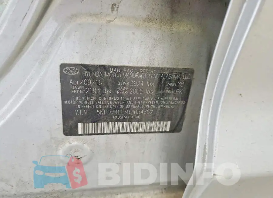 5NPD74LF3HH054752 Photo# 13