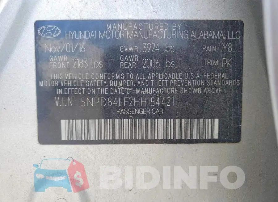 5NPD84LF2HH154421 Photo# 13