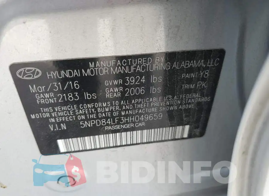 5NPD84LF3HH049659 Photo# 12