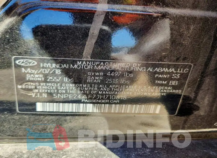 5NPE24AF7JH710818 Photo# 12