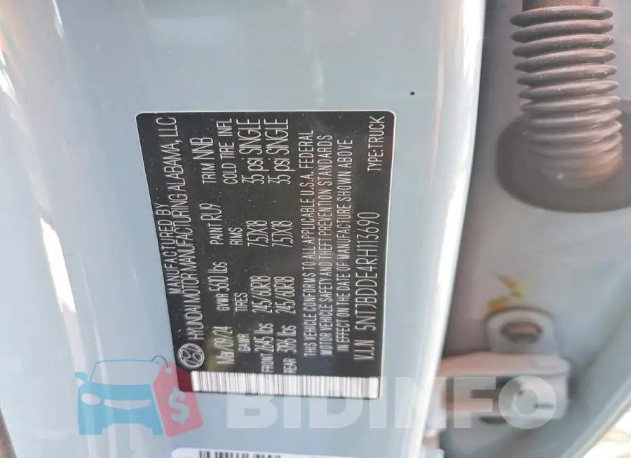 5NTJBDDE4RH113690 Photo# 13
