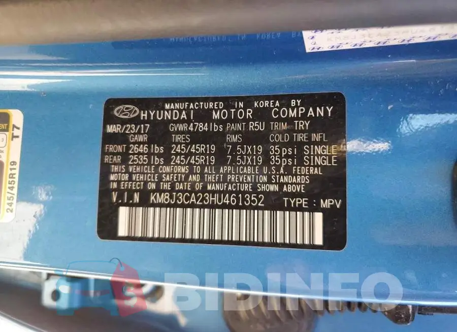 KM8J3CA23HU461352 Photo# 13