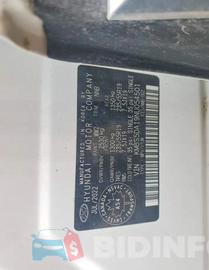 KM8S5DA19NU054501 Photo# 14