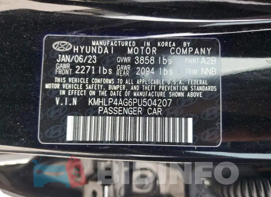 KMHLP4AG6PU504207 Photo# 13