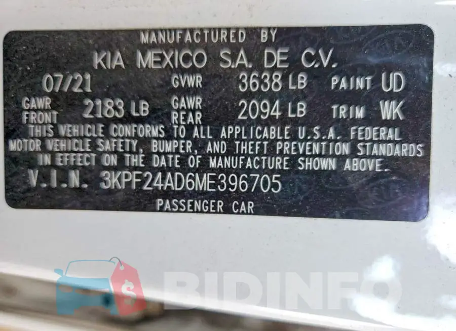 3KPF24AD6ME396705 Photo# 12