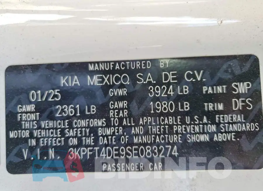 3KPFT4DE9SE083274 Photo# 13
