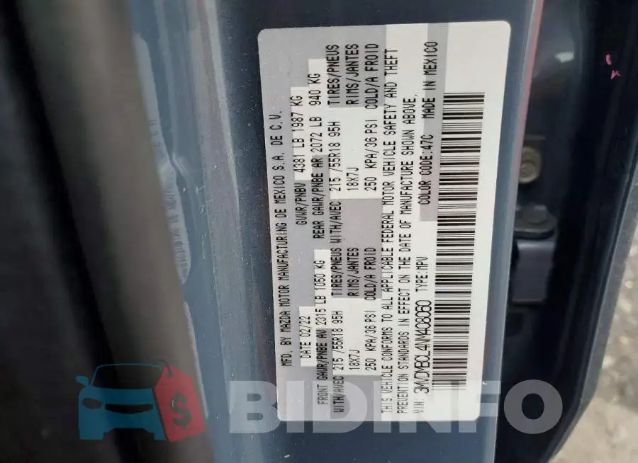 3MVDMBCL4NM408060 Photo# 12