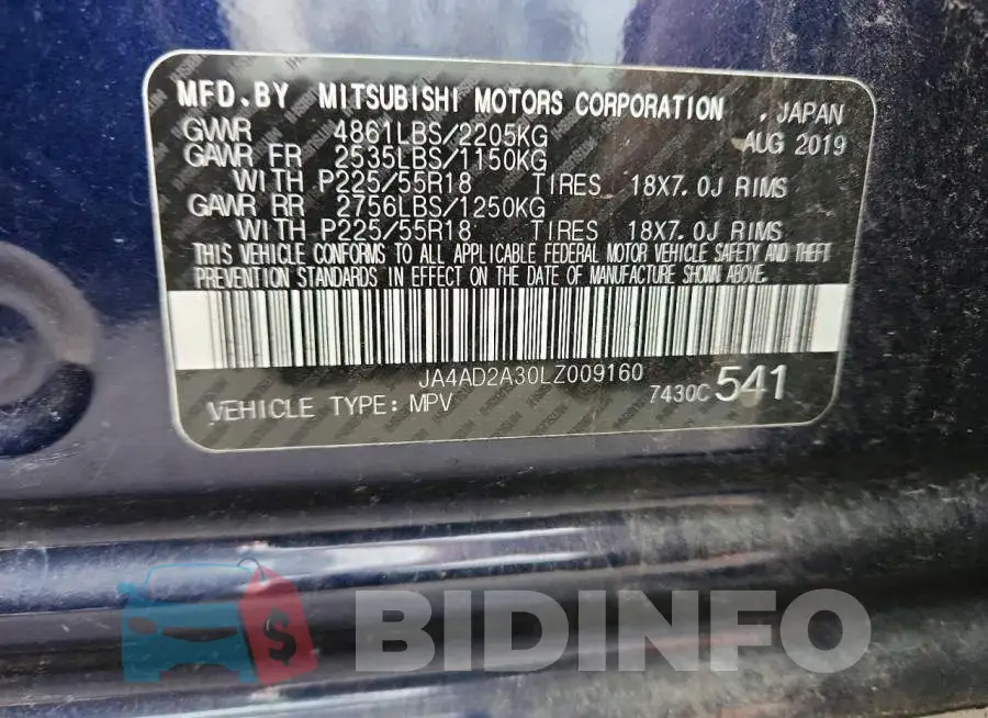 JA4AD2A30LZ009160 Photo# 12