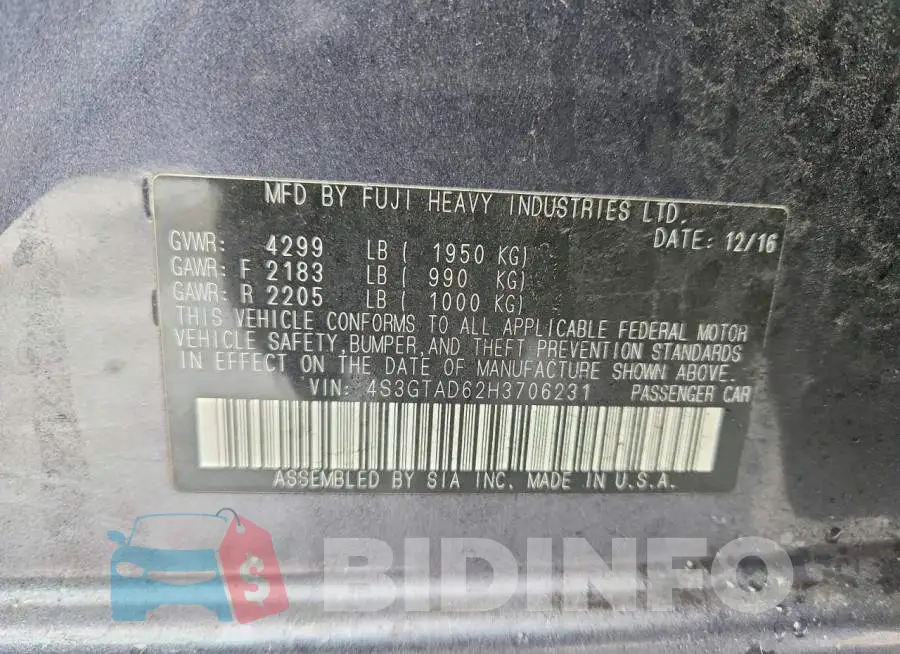 4S3GTAD62H3706231 Photo# 12