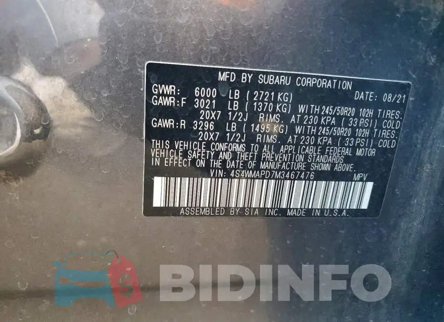 4S4WMAPD7M3467476 Photo# 13