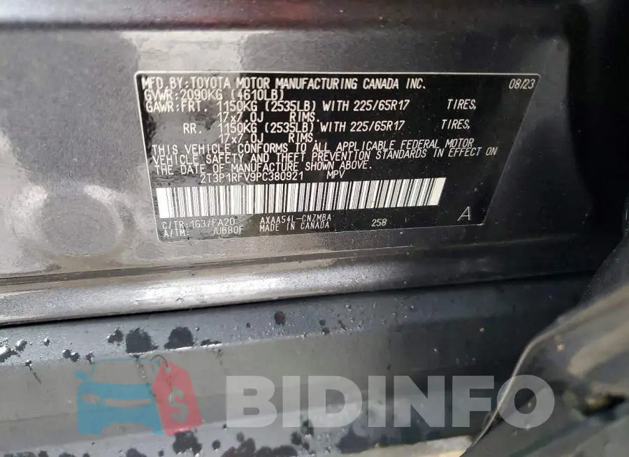2T3P1RFV9PC380921 Photo# 14