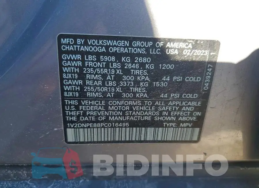 1V2DNPE88PC016495 Photo# 13