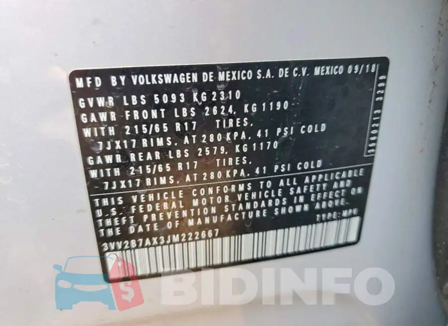 3VV2B7AX3JM222667 Photo# 13