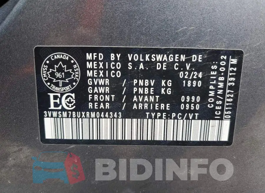 3VWSM7BUXRM044343 Photo# 13