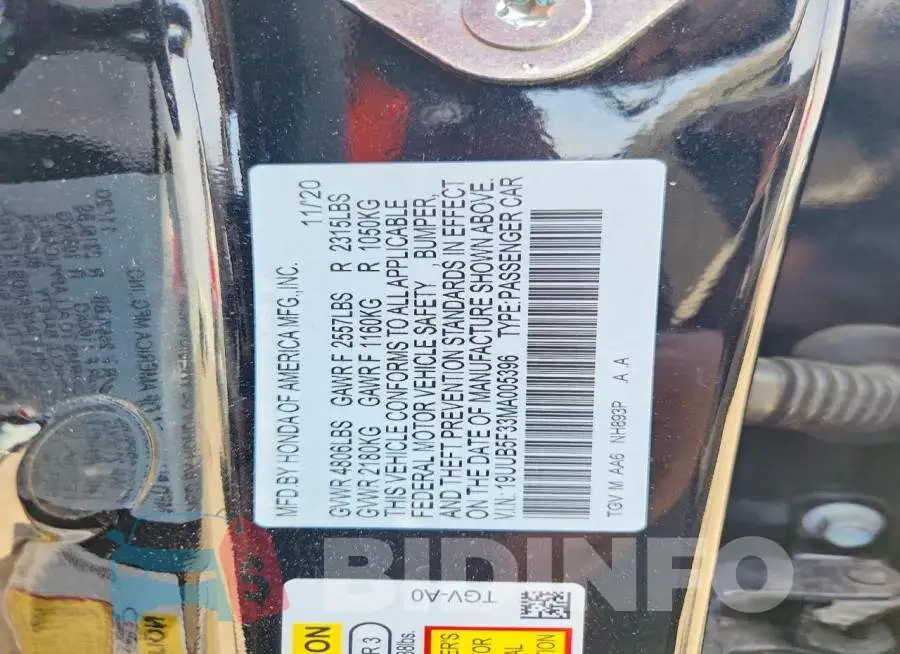 19UUB5F33MA005396 Photo# 13