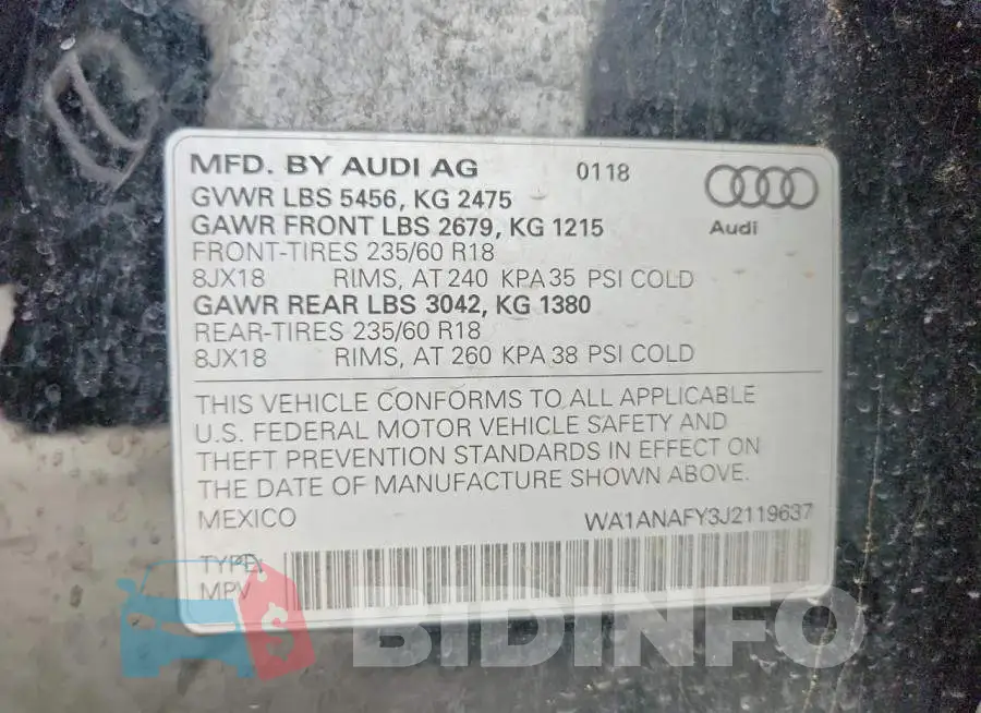 WA1ANAFY3J2119637 Photo# 13