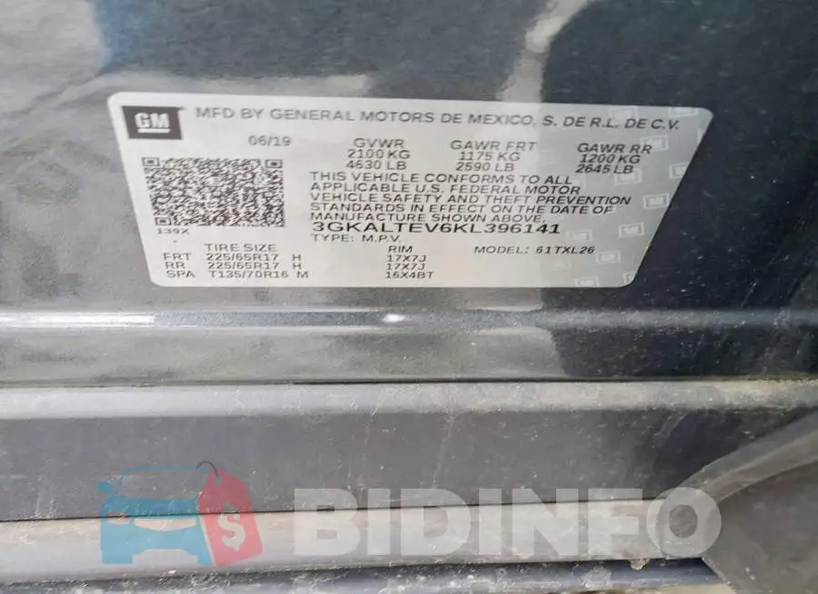3GKALTEV6KL396141 Photo# 13