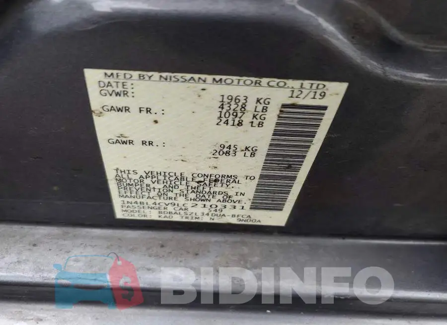 1N4BL4CV9LC210331 Photo# 12