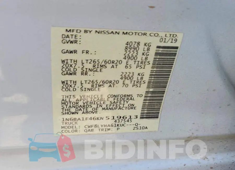 1N6BA1F46KN519613 Photo# 12