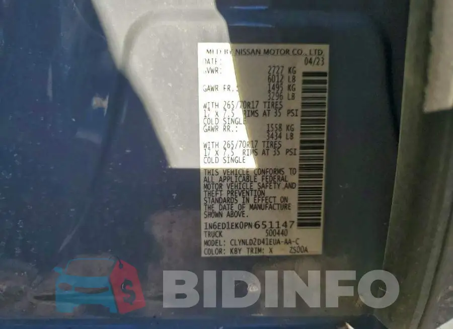 1N6ED1EK0PN651147 Photo# 12