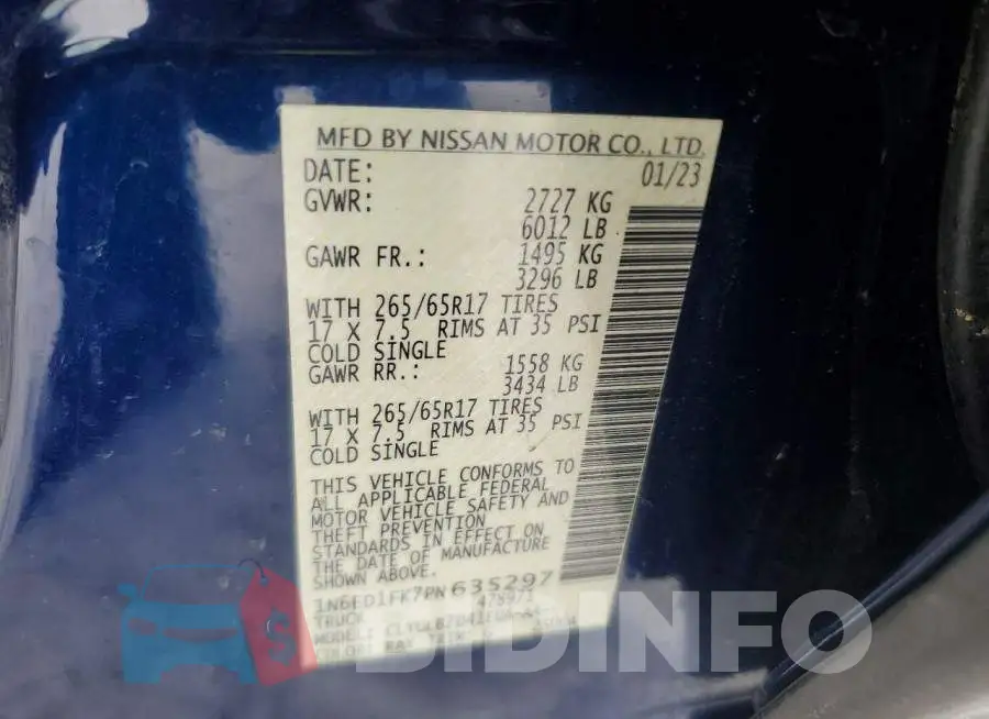 1N6ED1FK7PN635297 Photo# 12