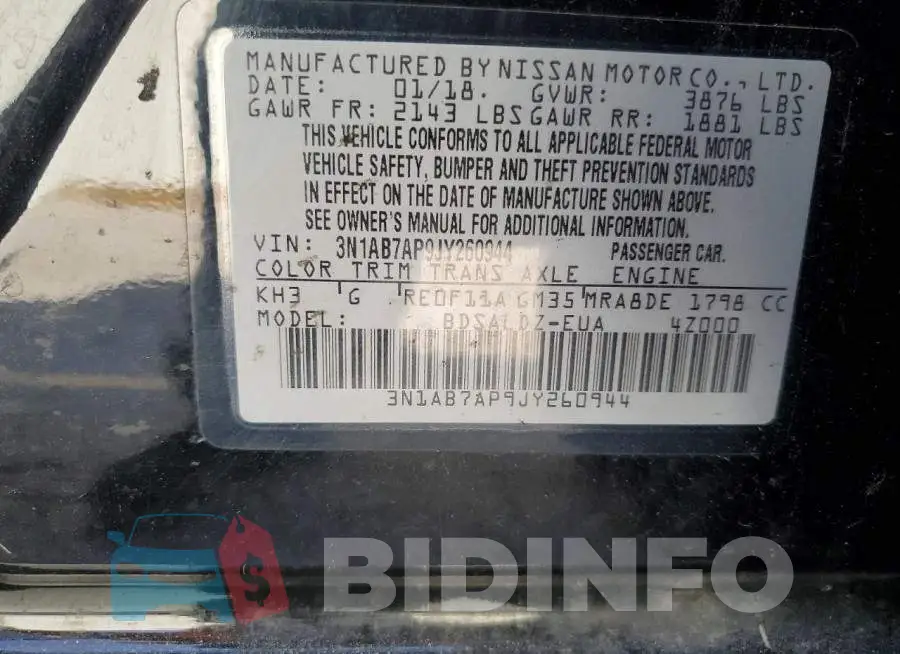 3N1AB7AP9JY260944 Photo# 13