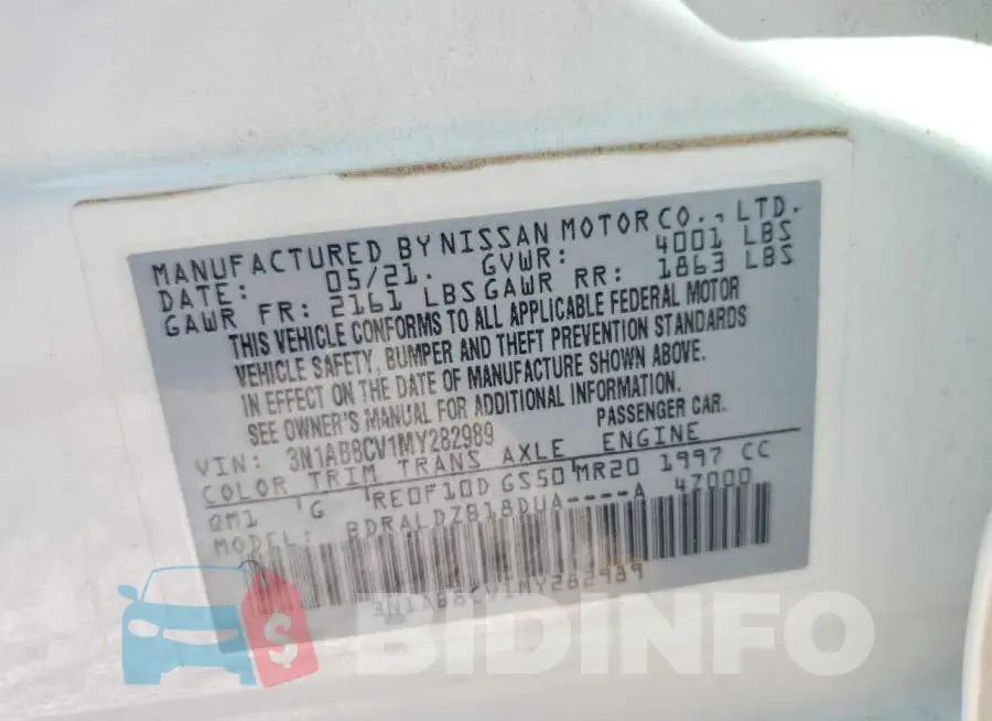 3N1AB8CV1MY282989 Photo# 13
