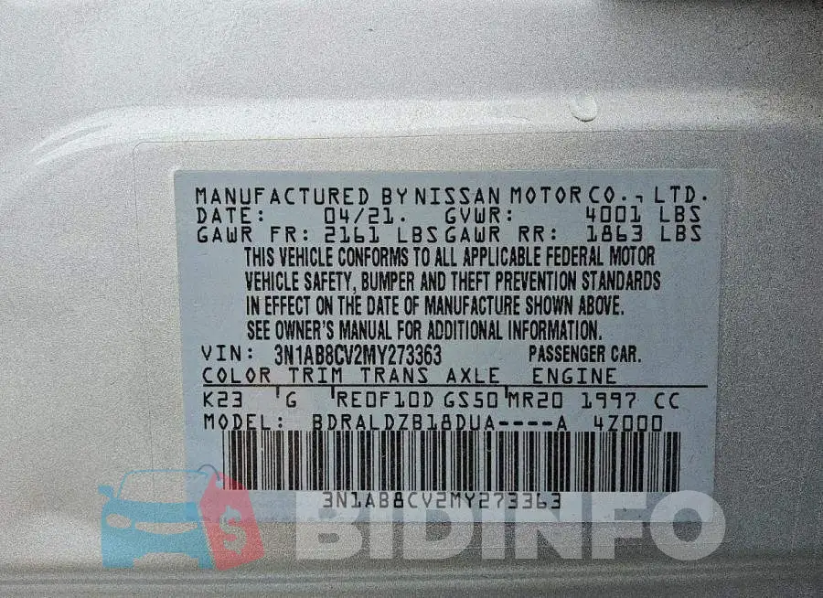3N1AB8CV2MY273363 Photo# 12
