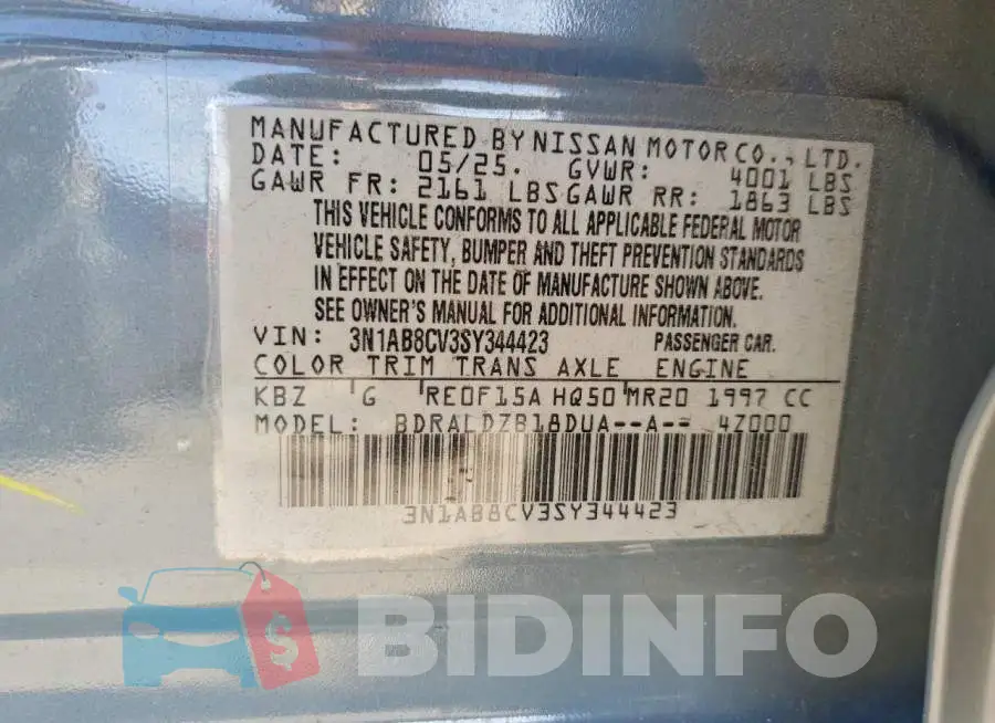 3N1AB8CV3SY344423 Photo# 12