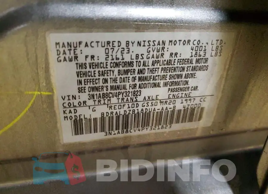 3N1AB8CV4PY321823 Photo# 12