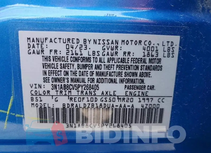 3N1AB8CV5PY268405 Photo# 12
