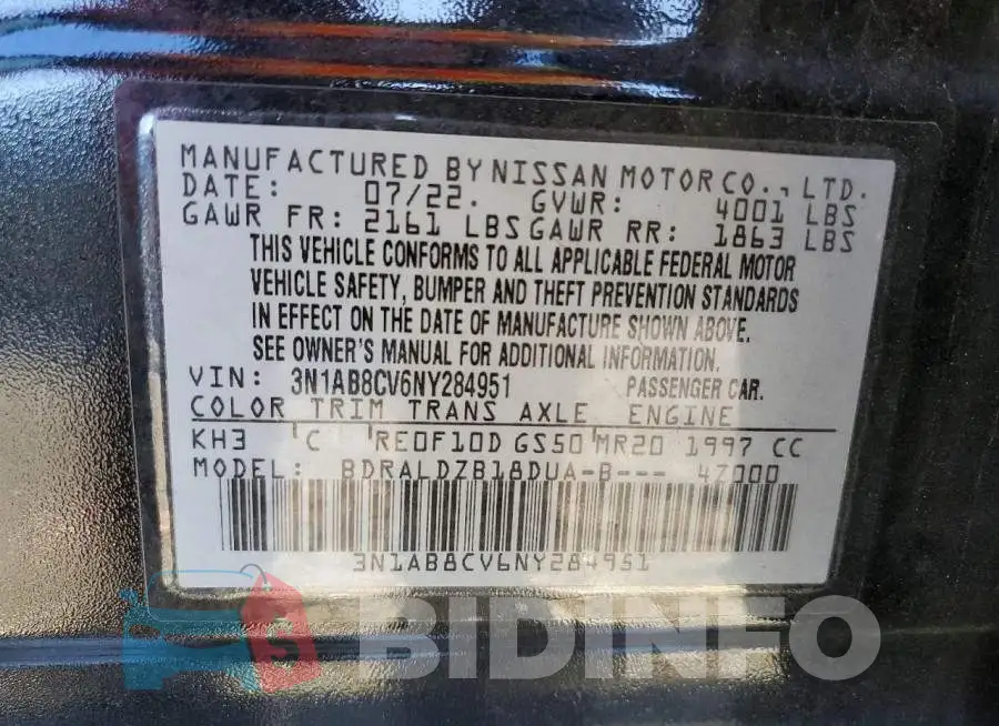 3N1AB8CV6NY284951 Photo# 12