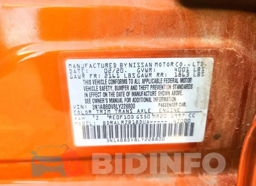 3N1AB8DV8LY228800 Photo# 12