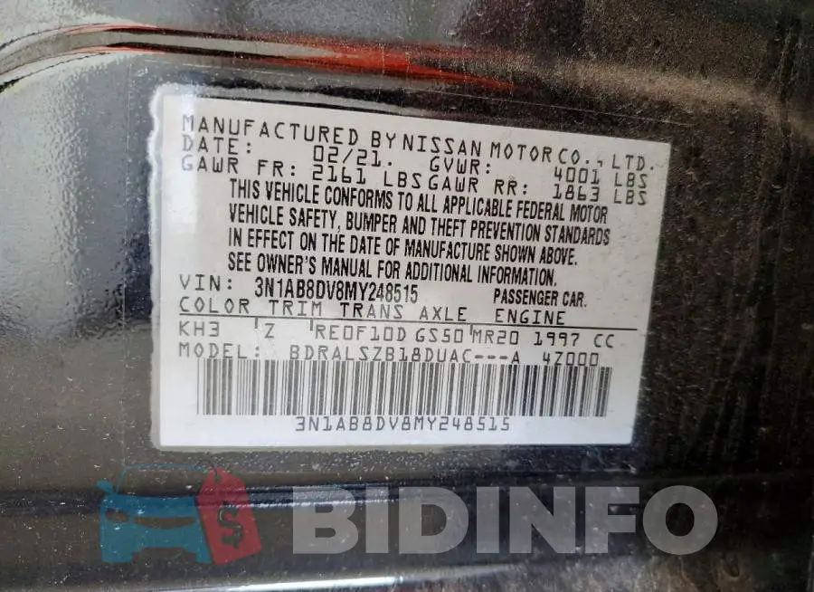 3N1AB8DV8MY248515 Photo# 13
