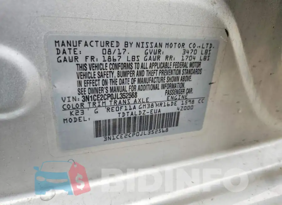 3N1CE2CP0JL352568 Photo# 12