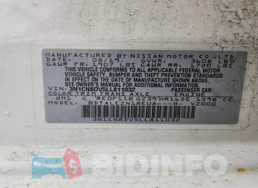 3N1CN8DV5LL811032 Photo# 12