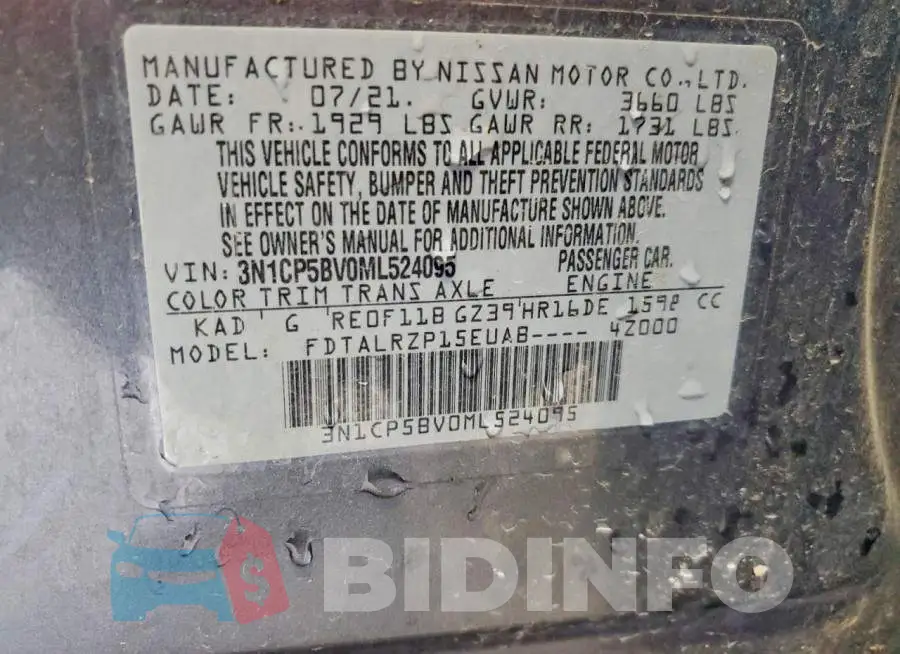 3N1CP5BV0ML524095 Photo# 13